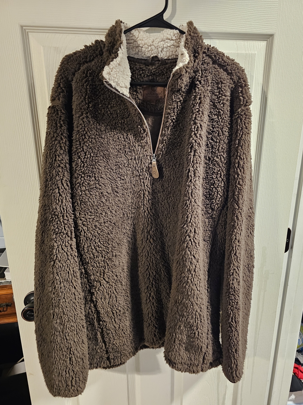 C.C Brown Sherpa Half-Zip Turtleneck Pullover